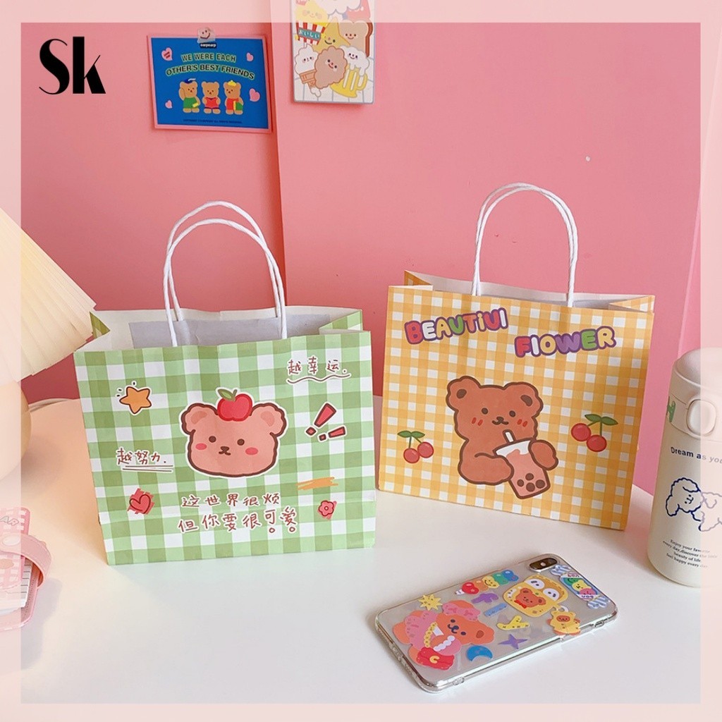 

SKSHOP Paperbag Grid Cartoon Lucu 1 pcs - OT039