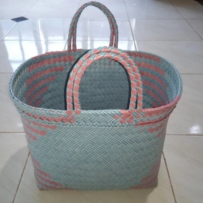 tas keranjang belanja pasar tas anyaman plastik besar