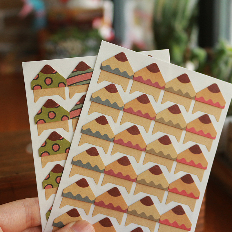 

48 Pcs/Lot Colored Pencils Crayons Corner Paper Scrapbooking DIY Stickers For Photo Album Protect Photo Frame Albums Decorations