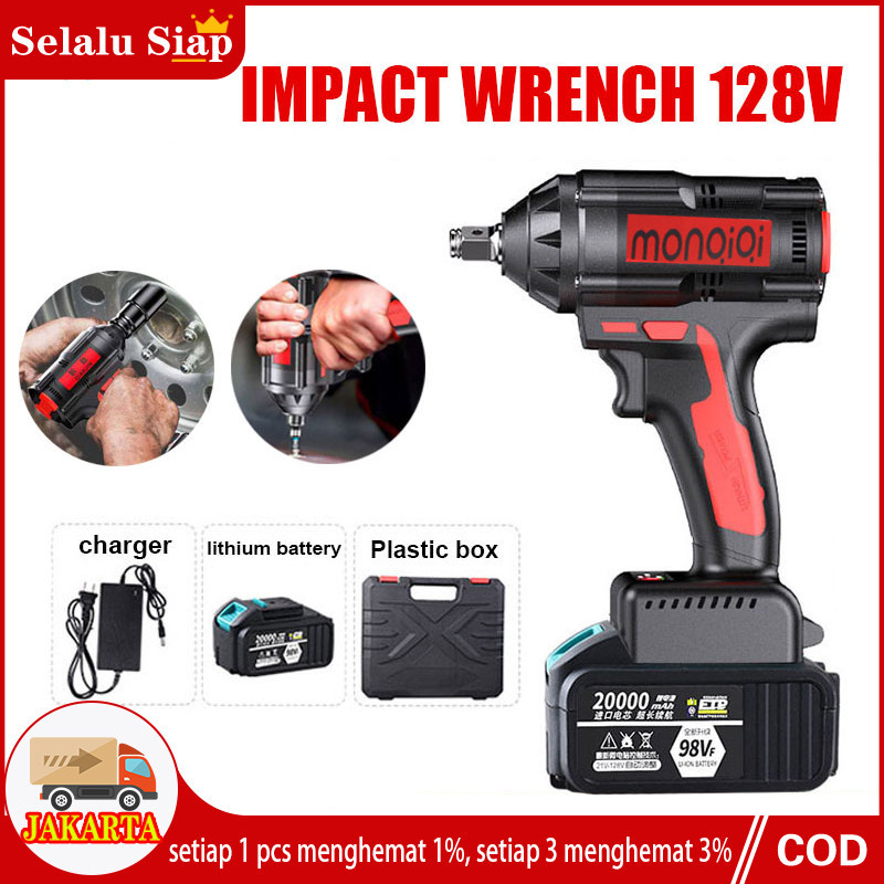 TR52WV bor cas 1 baterai promo IMPACT WRENCH 98V Pembuka baut truck mobil cordless impact 98vf uchih