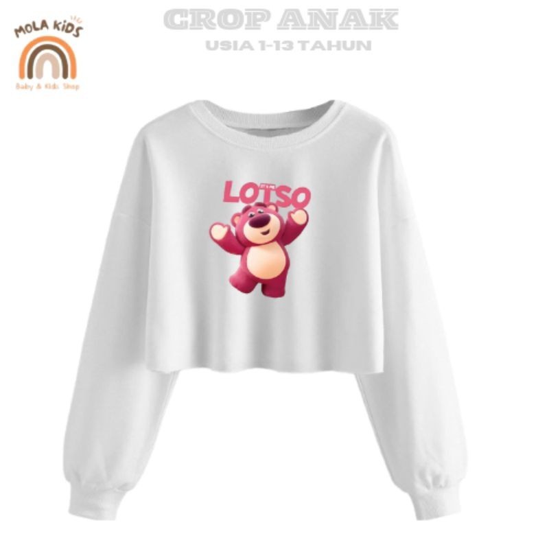 Baju Anak Perempuan SWEATER CROP TOP LOTSO ANAK PEREMPUAN USIA 2-13 THN ATASAN ANAK PEREMPUAN ANAK S