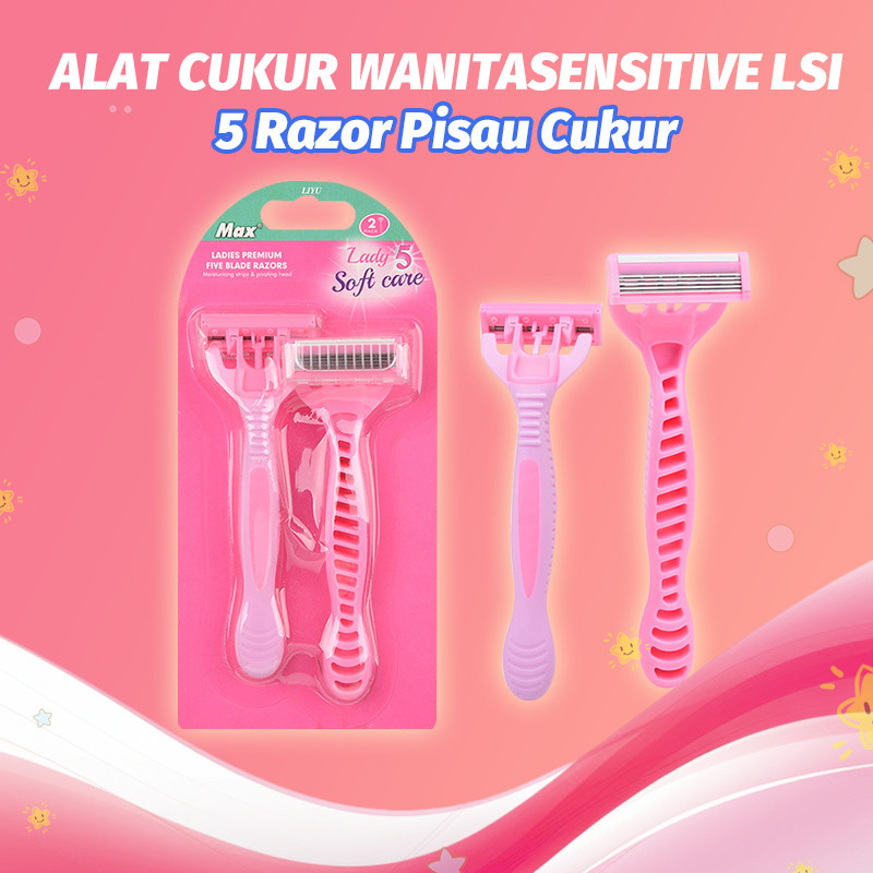 (Paket 2)Alat Cukur Wanita  Pelumas Nyaman Ladies Shaver 3 Lapisan Razor Pisau Cukur