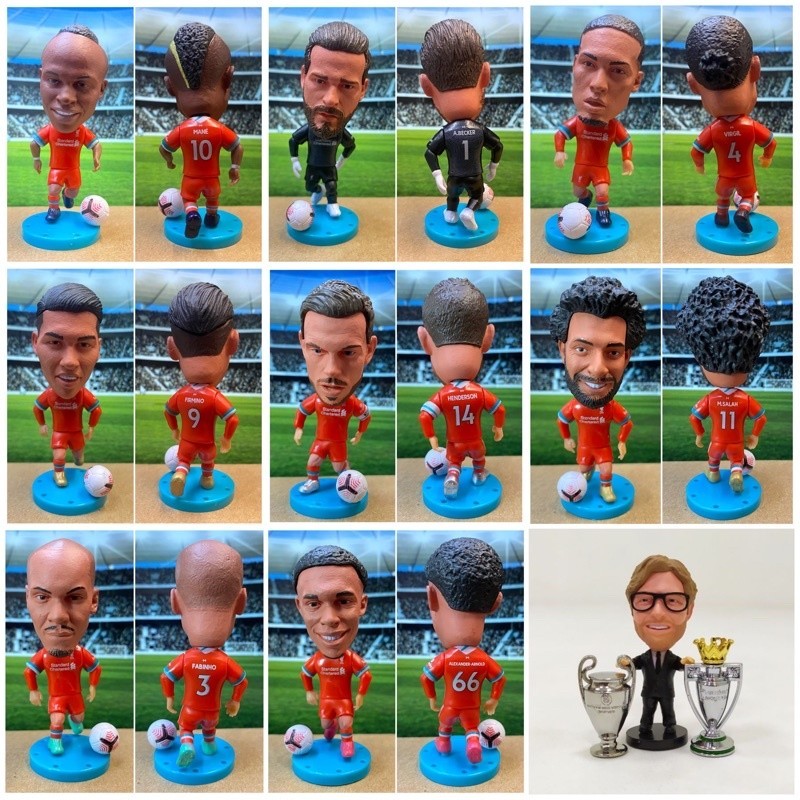 Figure miniatur soccerwe kodoto pemain sepakbola LFC - Salah Mane Firminho Virgil Becker Henderson S