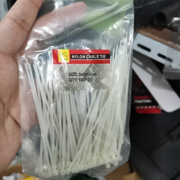 

Kabel tis ukuran 3 mm x 100 mm cable tie isi 100 pcs tali tis 10 cm