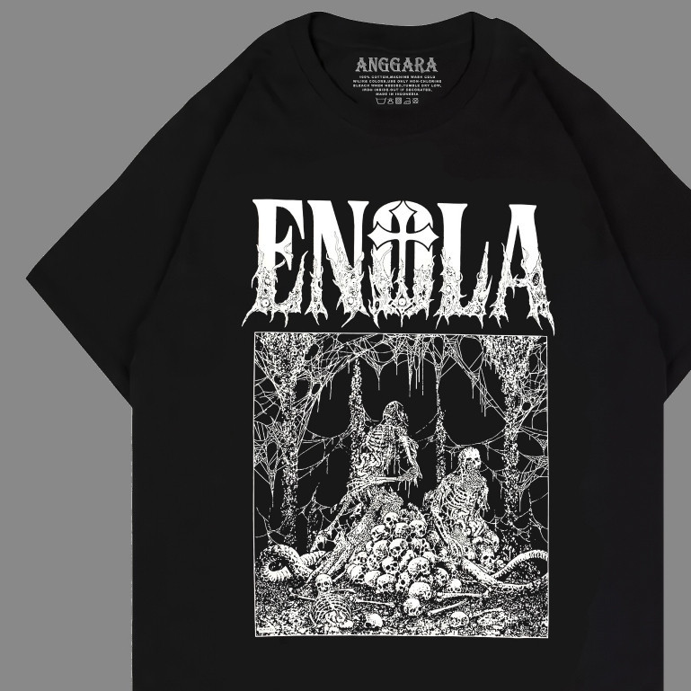 ENOLA TSHIRT SKULL BLACK / KAOS ENOLA / KAOS BAND / KAOS MUSIK / KAOS METAL DISTRO MUSIK TERMURAH CO