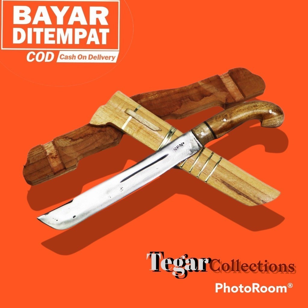GOLOK ASLI CIBATU Golok pemotong bambu full tank dari kayu JATI asli BAJA PER Merk SFN MURAH DAN KUA