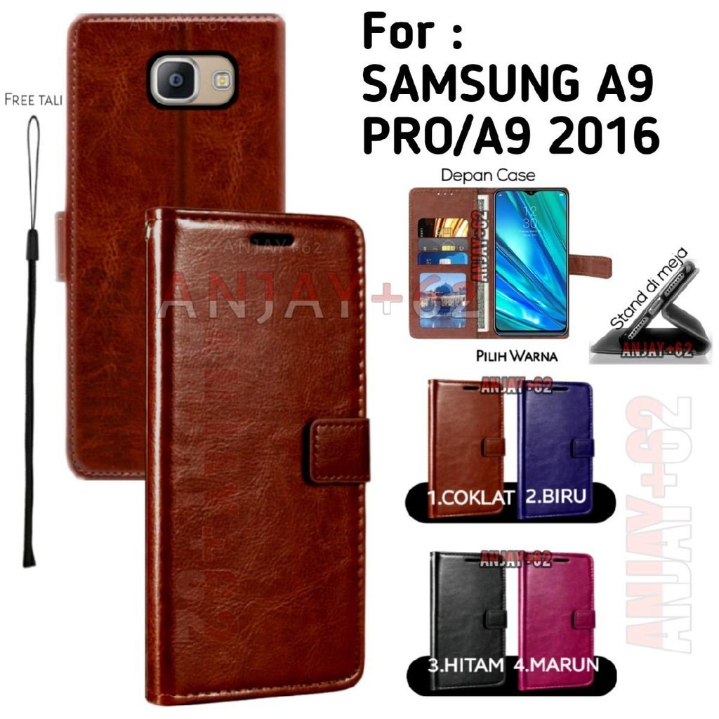 Flip cover case untuk SAMSUNG A9 PRO/A9 2016 casing kulit standing untuk smartphone