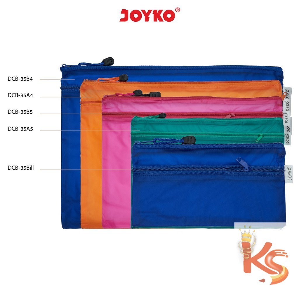 

(KS) Document Bag Tas Dokumen Bahan Plastik Berbagai Pilihan Warna Waterproof 2 Slot Joyko DCB-35