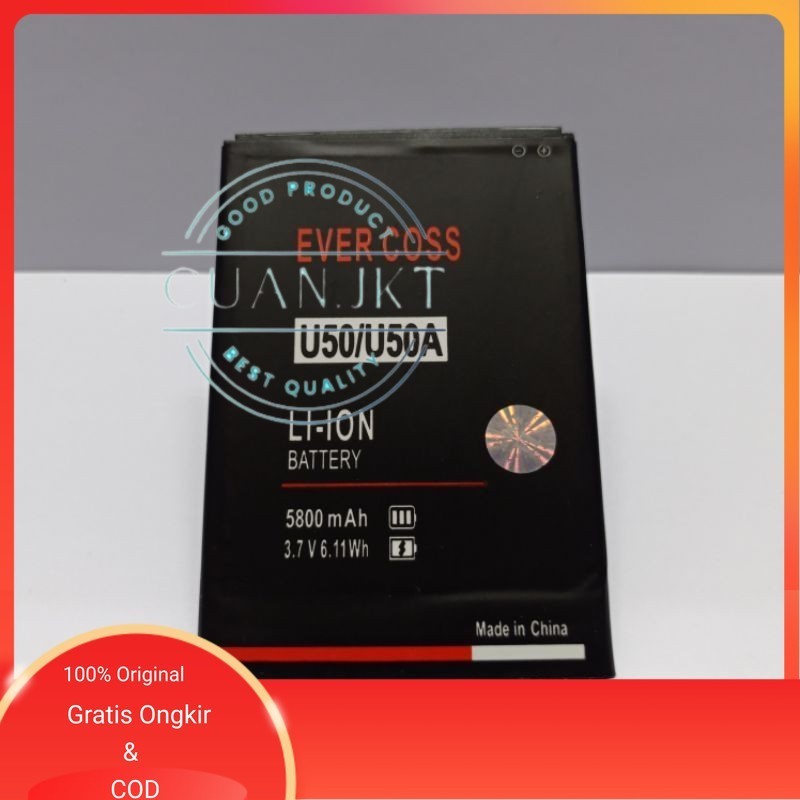Original BATERAI BATRE EVERCOSS U50 / U50A / A75 MAX ORIGINAL