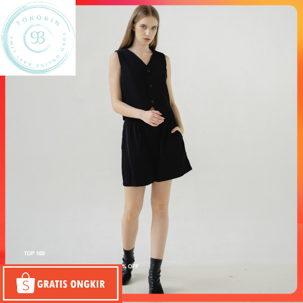 One Set Kekinian / This Is April Set Wanita Velove Set - Black 785933