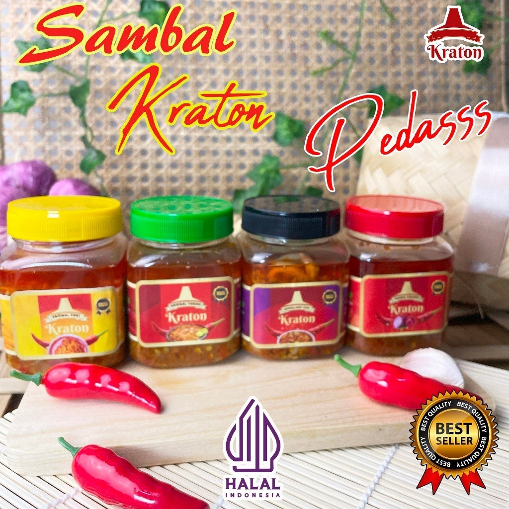 

Sambal Bawang/ Sambal Terasi/ Sambal Teri/ Sambal Baby Cumi Kraton Pedas Gurih Enak Instan Asli Alami Tanpa Bahan Pengawet