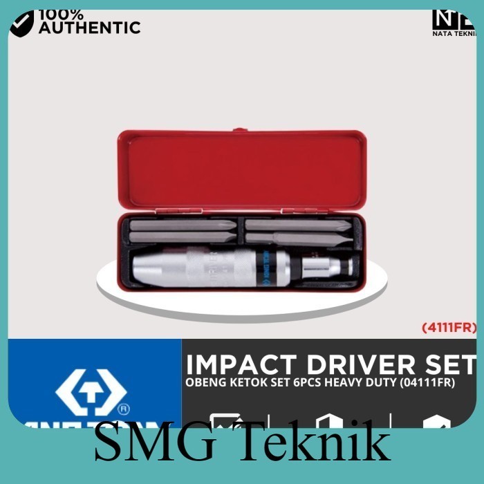 Terbaik OBENG KETOK 6PC 1/2" IMPACT DRIVER SET CHROME KING TONY 04111FR SMG273