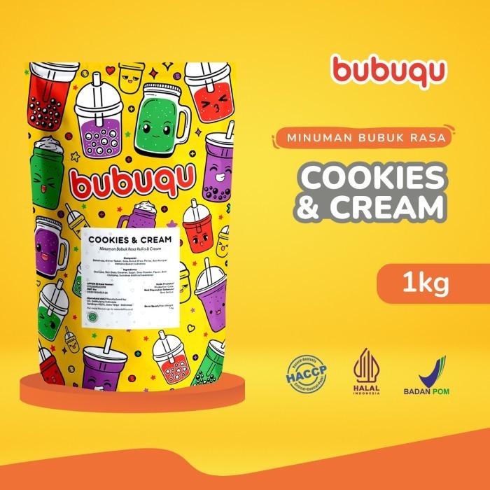 

Ready Cookies & Cream Powder Drink Bubuqu 1 Kg - Minuman Bubuk Kue & Krim