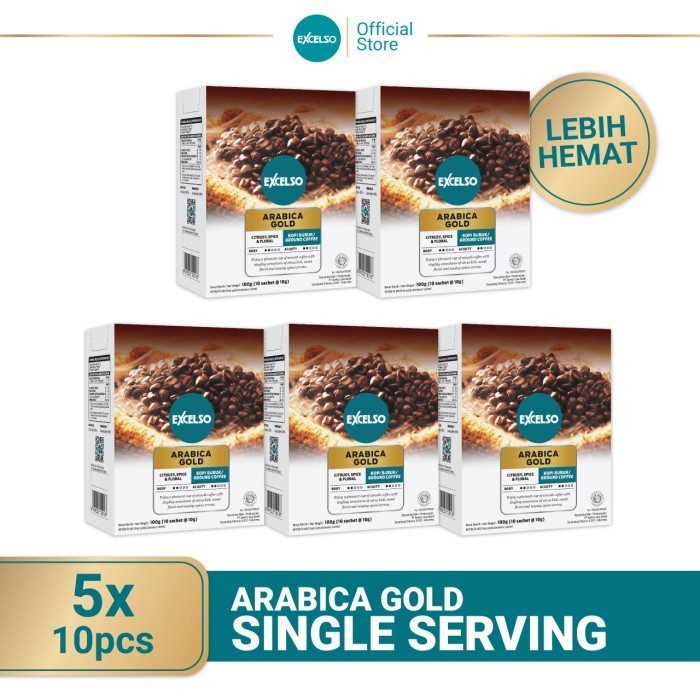 

Best-Promo Excelso Kopi Single Serving Arabica Gold Pack of 5 Folding Box