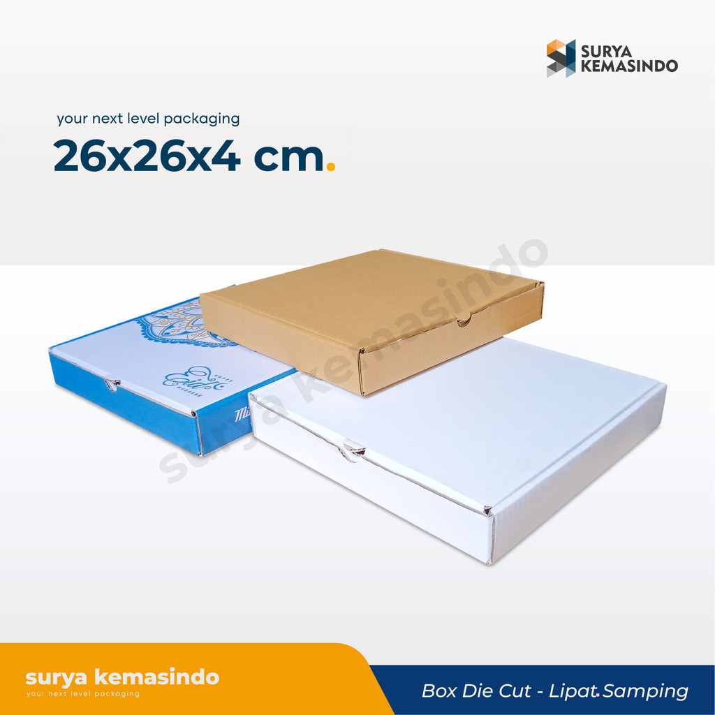 

Box 26x26x4 cm LS Kardus/Karton/pizza/hampers/ied mubarak/eid mubarak/tinggi4