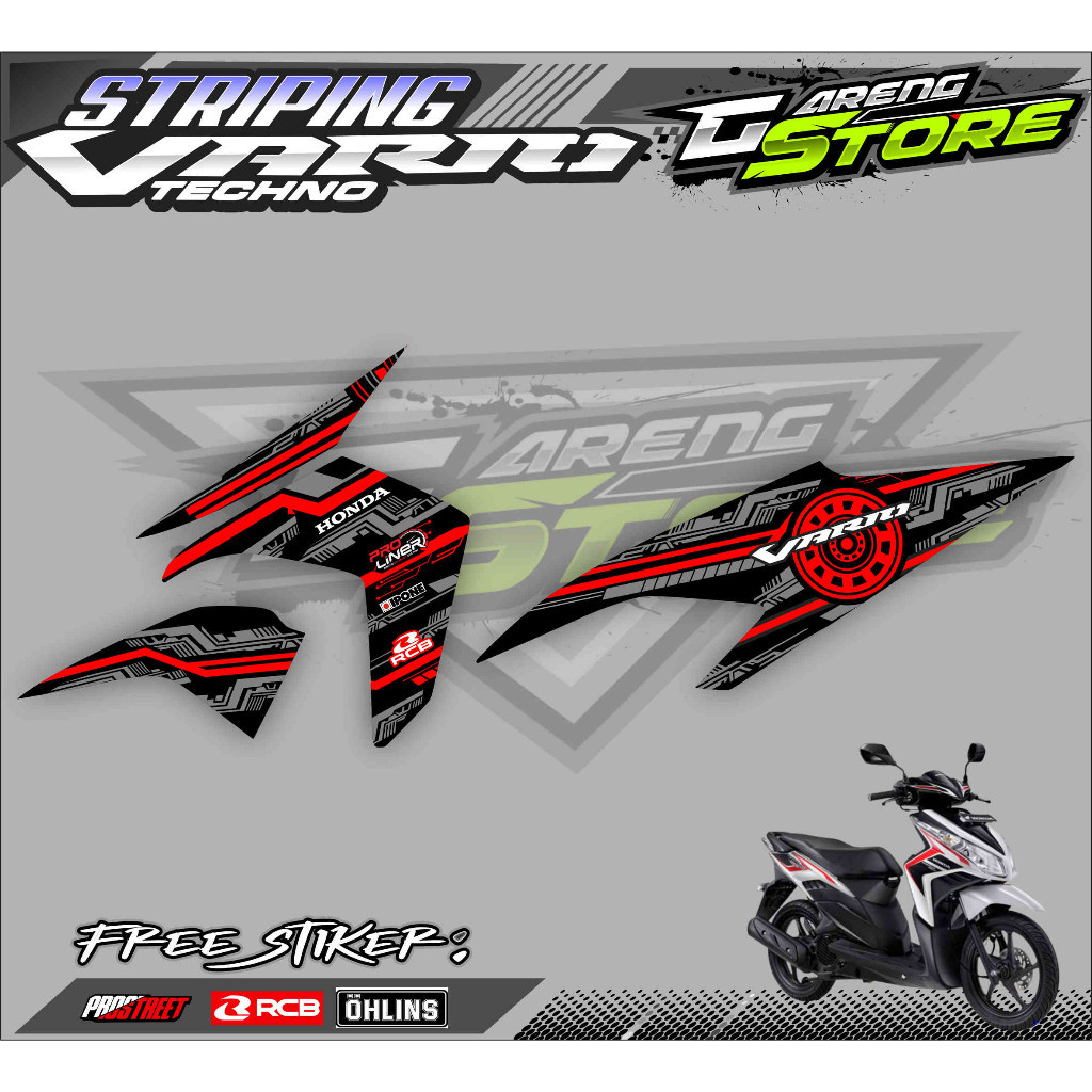 STRIPING VARIASI MOTOR VARIO TECHNO 110 / STICKER LIST VARIASI HONDA VARIO TECHNO 110