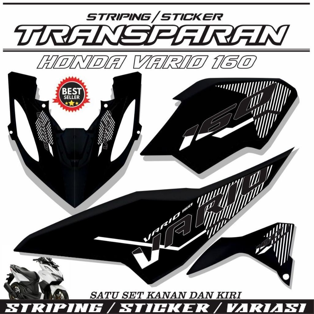 VARIASI STRIPING TRANSFARAN NEW VARIO 160 VARIASI TRANSPARAN MOTOR VARIO 160 STIKER VARIASI