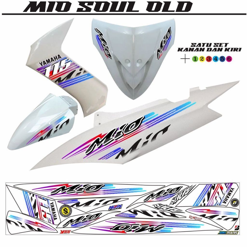 VARIASI STRIPING POLET MOTOR MIO SOUL OLD / MOTOR MIO SOUL KARBU VARIASI STICKER VARIASI STRIPING WA