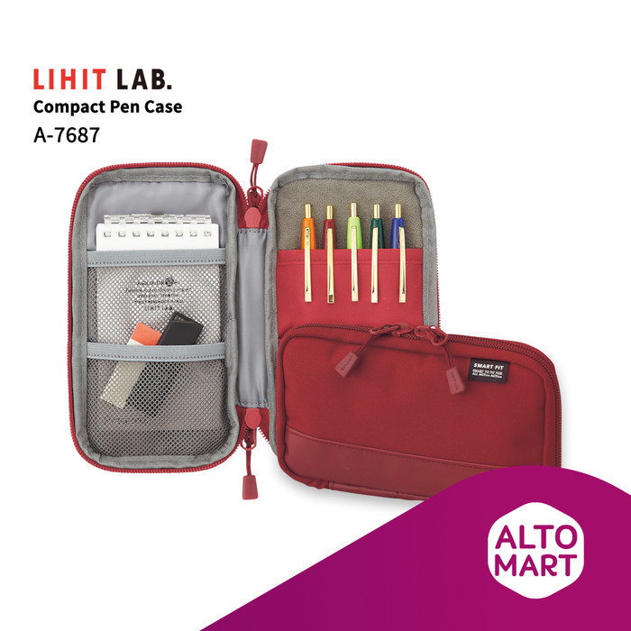

✨LARIS✨ -Lihit Lab A-7687 Compact Pen Case Tempat Kotak Pensil Sekolah Pouch - NAVY