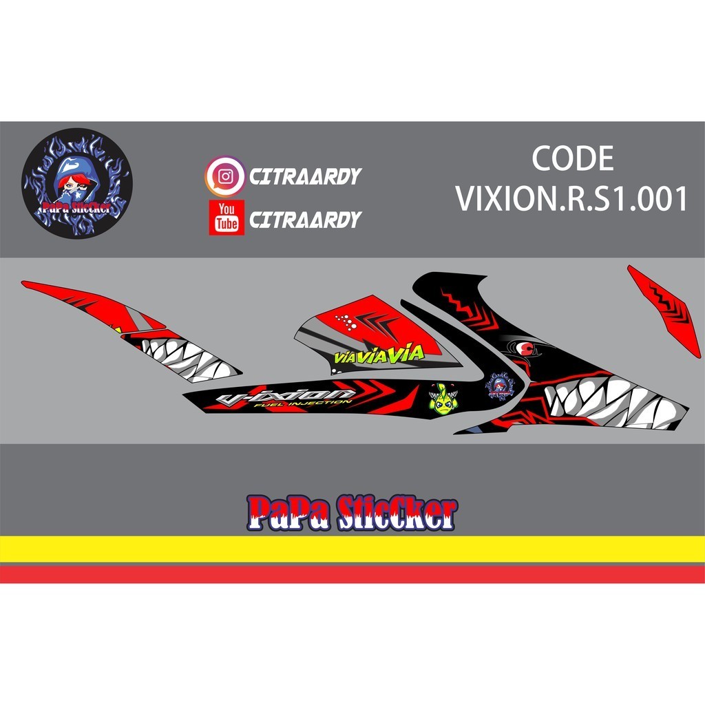 STRIPING VIXION R ALL NEW STIKER VIXION R SHARK STICKER LIST VARIASI SHARK