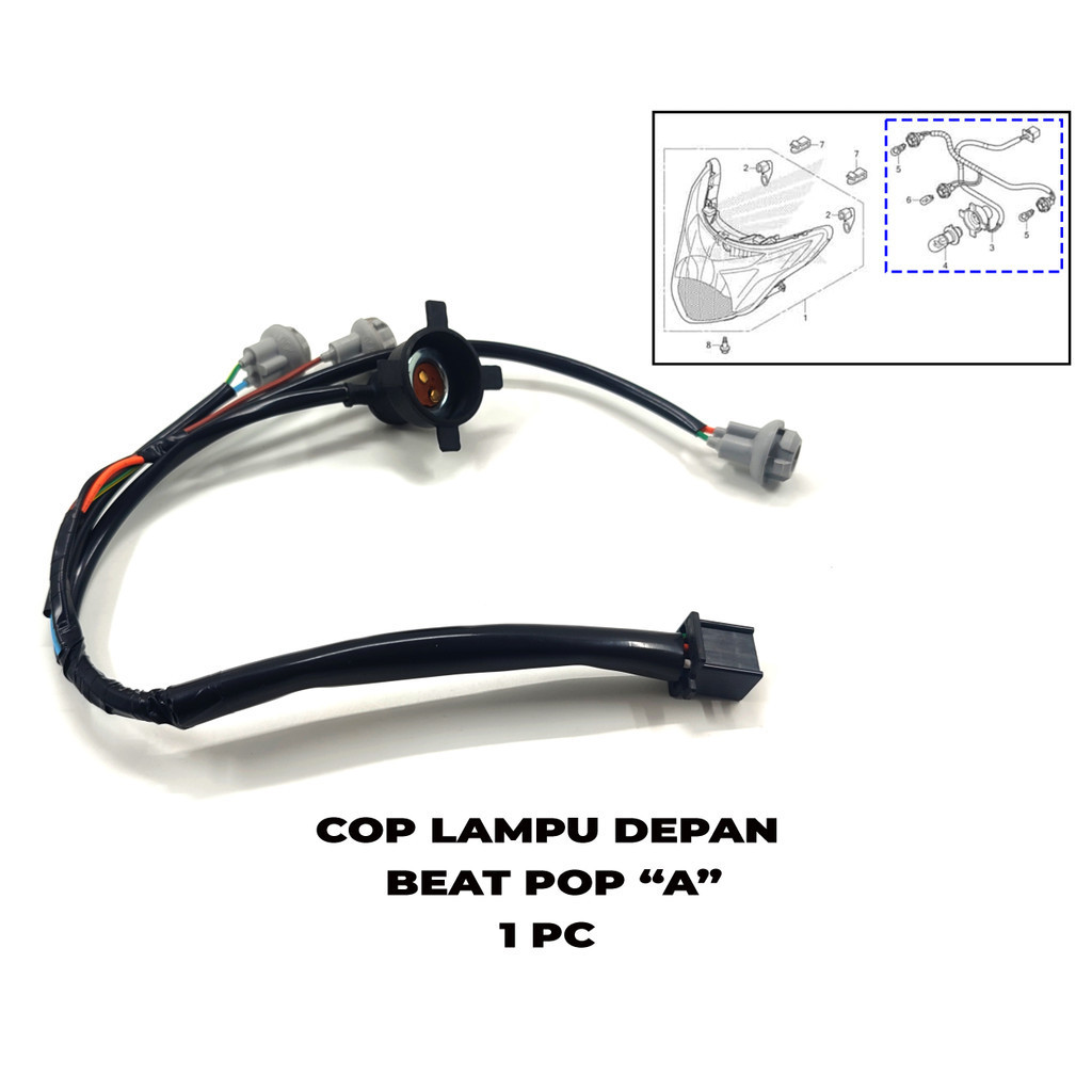 Cop Lampu Depan Beat POP "A" - Pitingan Fitting Fiting Piting Socket Soket Dop Depan