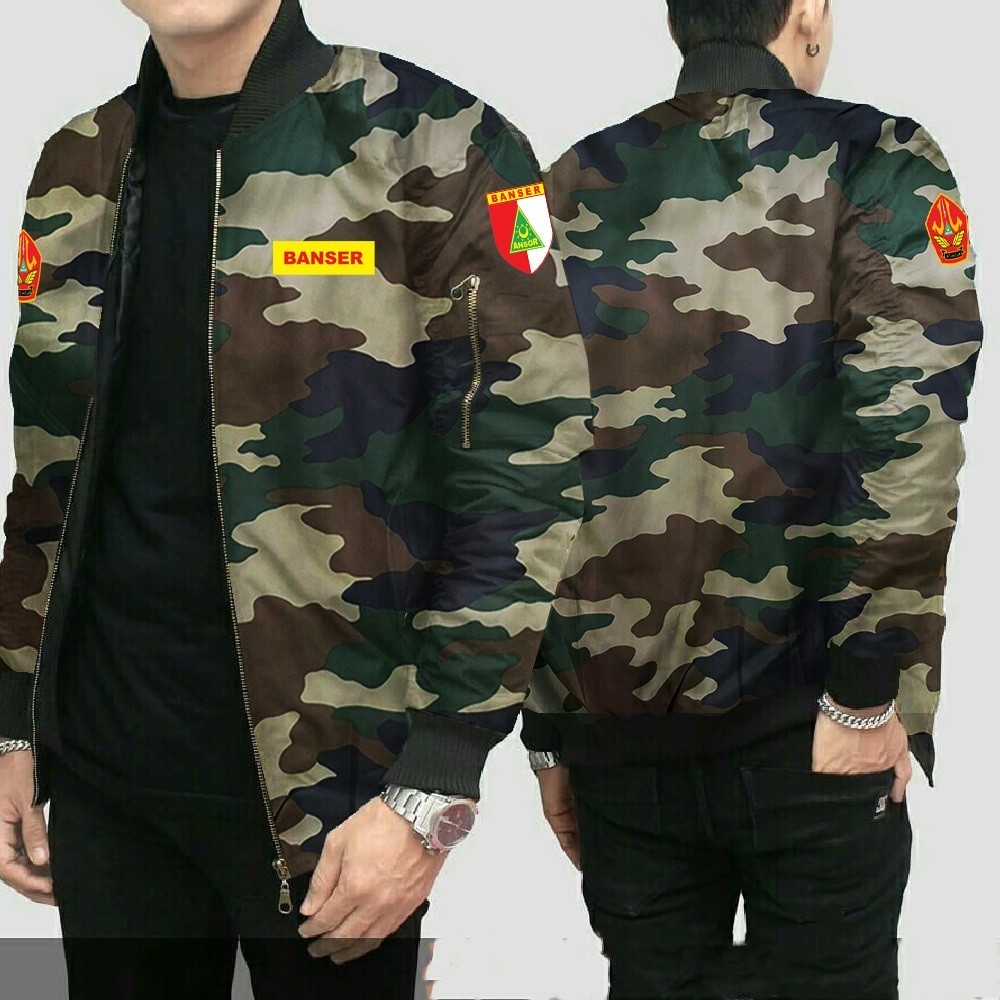JAKET BOMBER LORENG BANSER NU KEREN / JAKET LORENG PARASUT / BISA CUSTOM SABLON