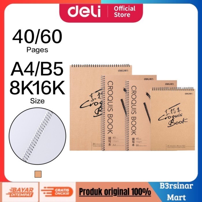 

[KUALITAS TERBAIK] Sketch Book DELI / Buku Sketsa 60 Lembar 8K - 73635