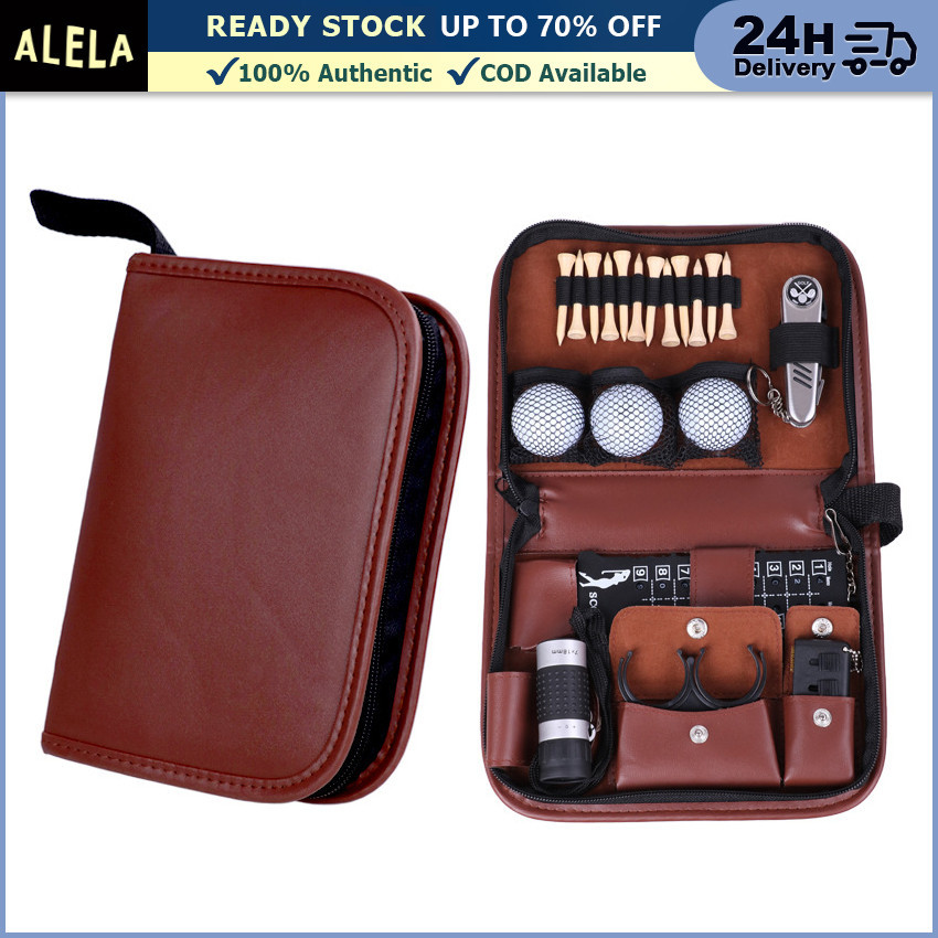 Tas Kulit Penyimpanan Bola Golf Aksesoris / Golf Ball Pouch Bag