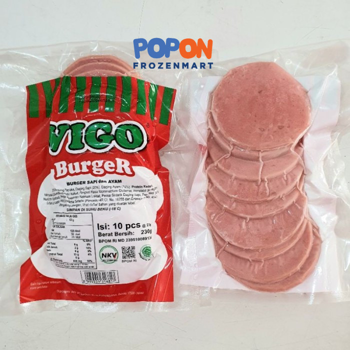 

Vigo Daging Burger Sapi Isi 10 Pcs 230 Gr