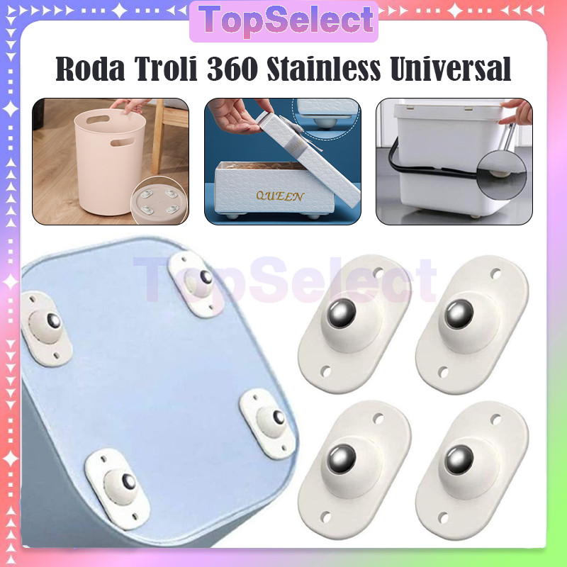 Roda Universal Tempel 360° Stainless Serbaguna / roda troli 360 stainless universal/roda tempel mini