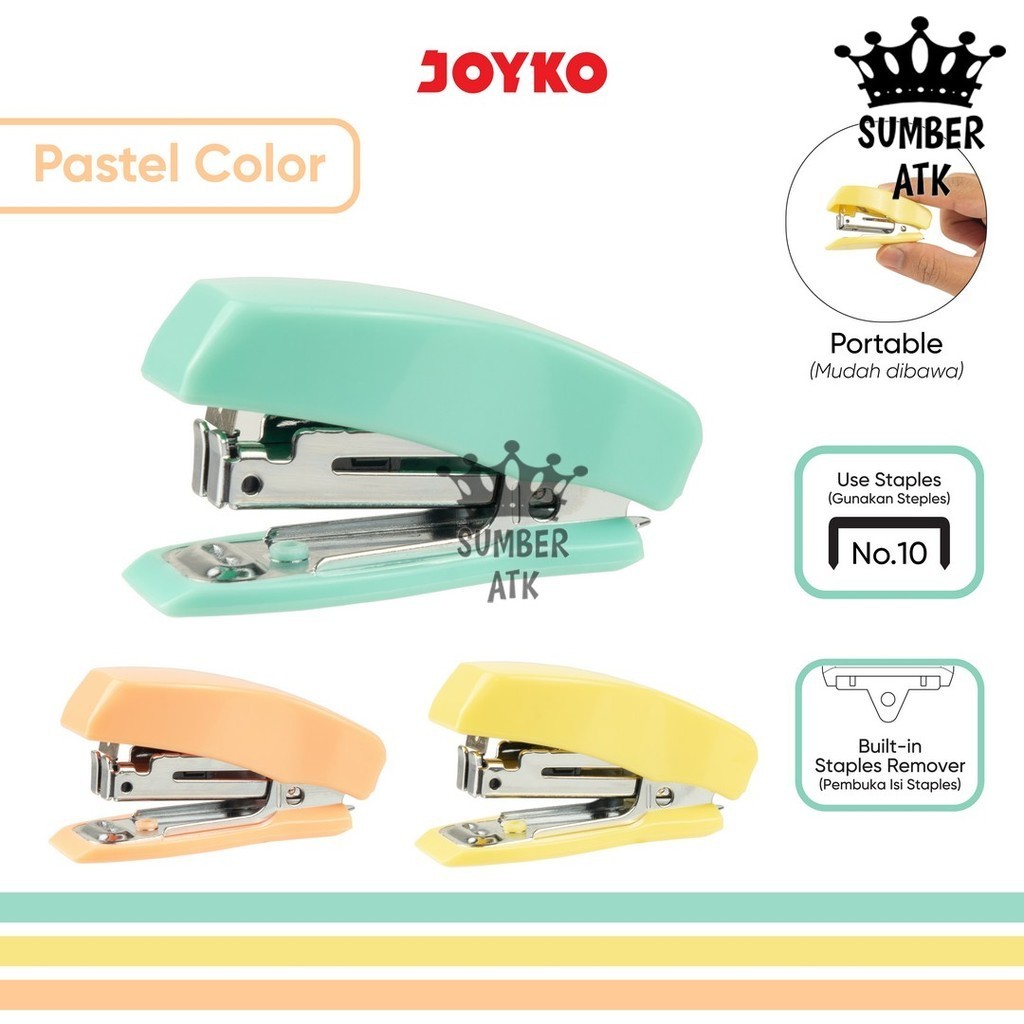 

Stapler Stepler Jepretan Joyko ST-20 PASTEL BLUE ORANGE YELLOW