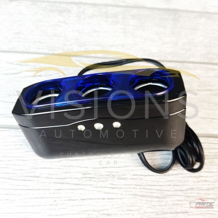 Lighter Socket 3 Port Car Charger 3 Port Car Charger dengan Indikator LED