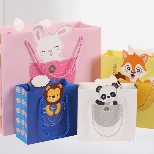 

Cute Animal Paper Bag Kantong Tas Kertas Tebal Paperbag Ultah kertas kado Birthday