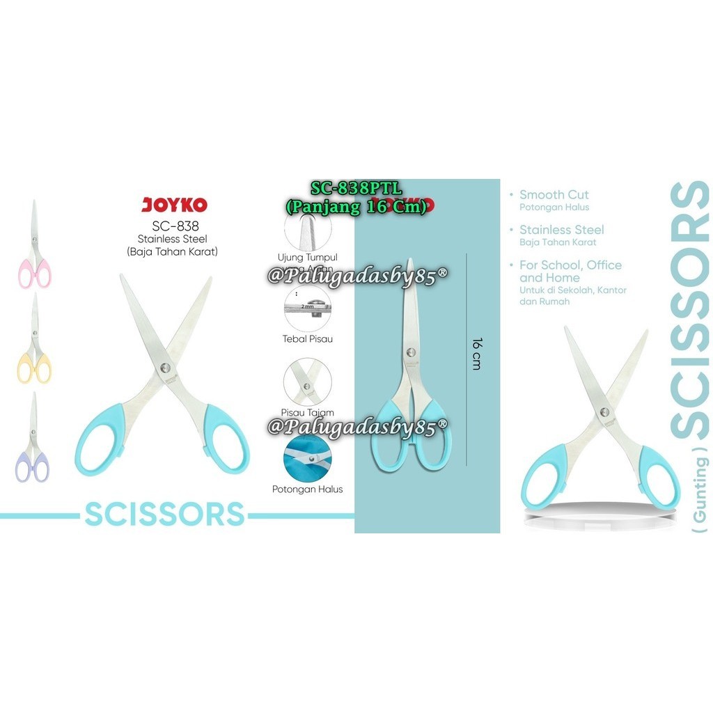 

(1 Biji) Gunting JOYKO SC-838PTL Sedang / Gunting Scissors Joyko SC-838PTL / Joyko SC-838 PTL