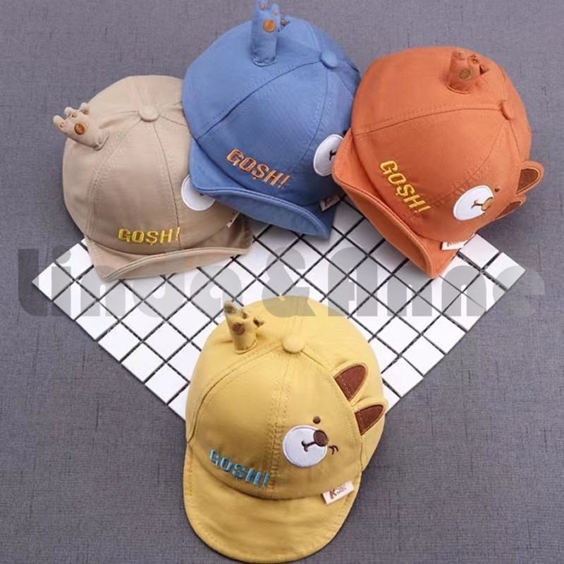 Topi Fashion Bayi dan Anak GOSH BEAR Baby Hat - Topi bayi GOSH Bear Beruang Lucu Bordir