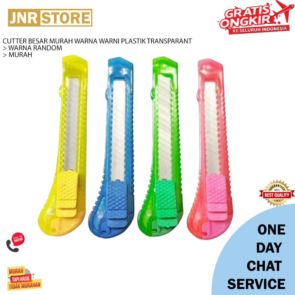 

CUTTER BESAR MURAH WARNA WARNI PLASTIK TRANSPARANT JUNIORELECTRIC