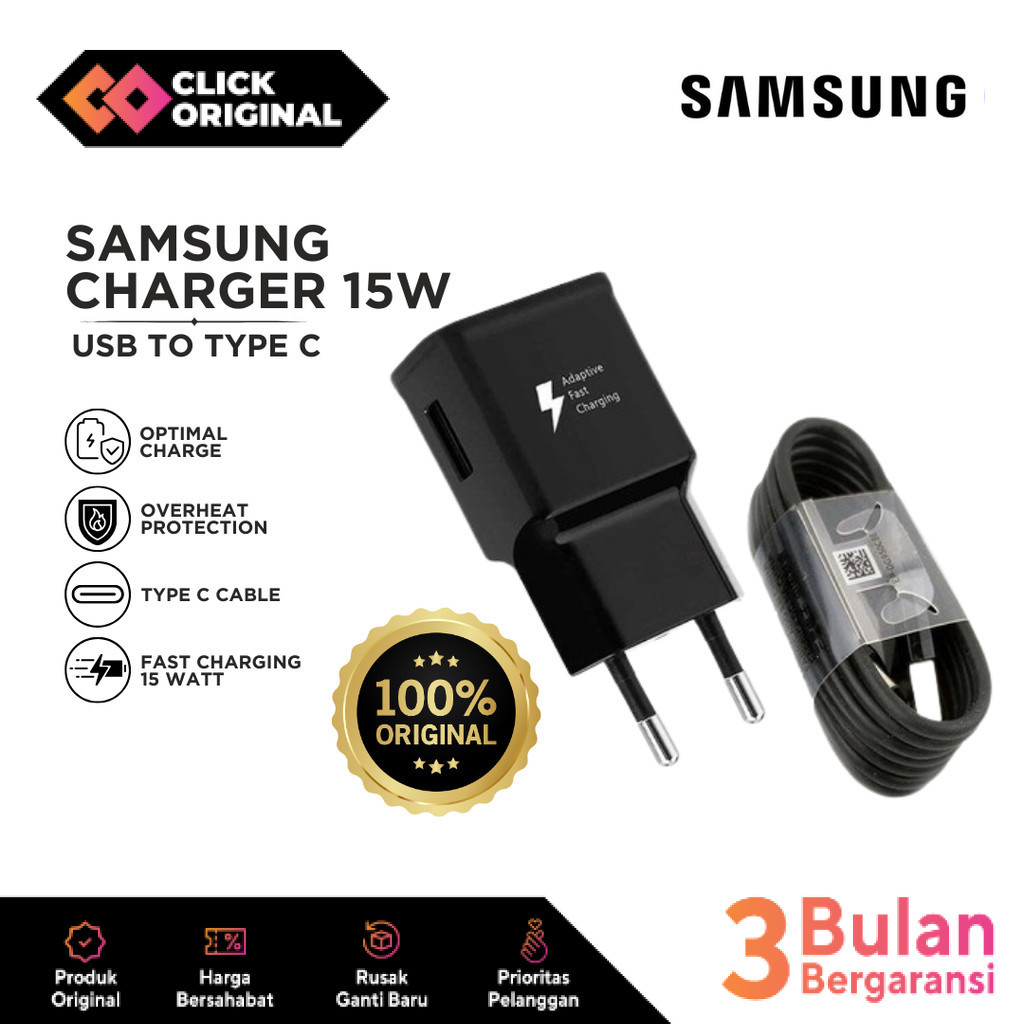 Charger Samsung Type-C Original 15W Fast Charging USB Port