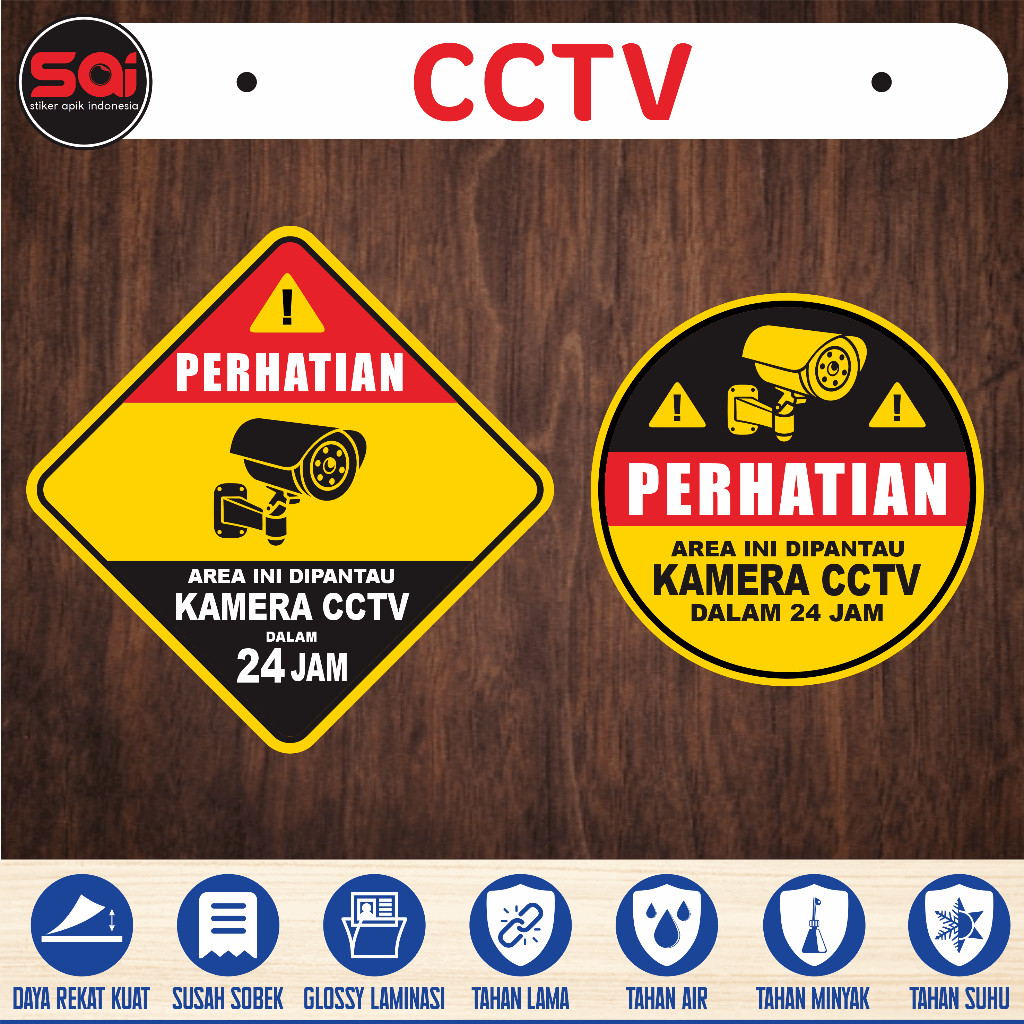 

STIKER VINYL CCTV KOTAK & BUNDAR LAMINASI GLOSSY