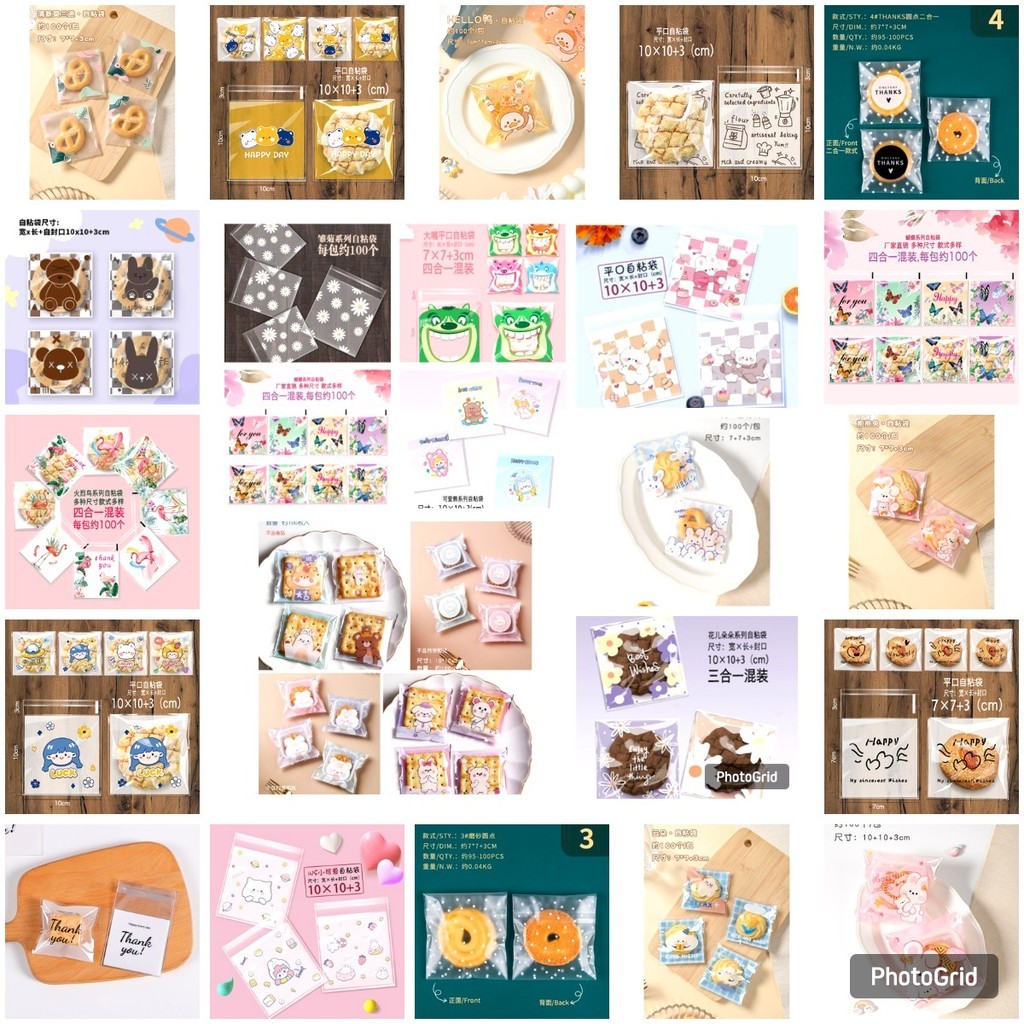 

(Delin)Plastik Packing Cookies Lucu 7x7cm 10x10cm 7x10cm Kemasan Kue Lucu Unik Goddie Bag Plastik Cookies Banyak Motif Plastik Dengan Lem Plastik Opp Kemasan Kue Permen Termurah Kualitas Premium