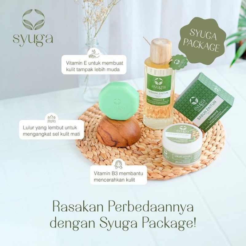 SYUGA Zaitun + Vitamin E | Olive Oil | Bar Soap | Body Scrub