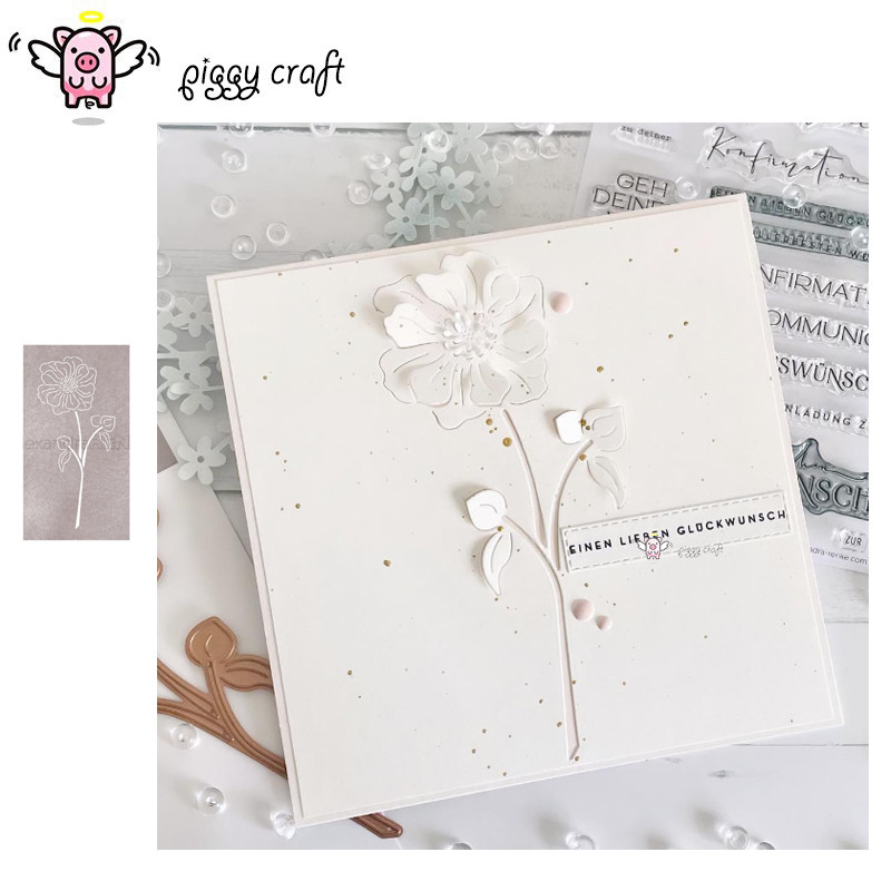 

Piggy Craft metal cutting dies cut die mold Flowers background Scrapbook paper craft knife mould blade punch stencils dies