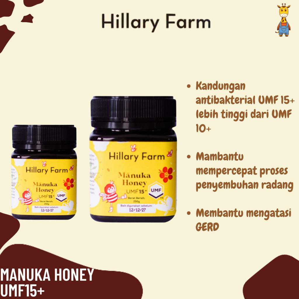 

Hillary Farm Manuka Honey UMF15+ 500gr & 250gr - Madu Manuka New Zealand