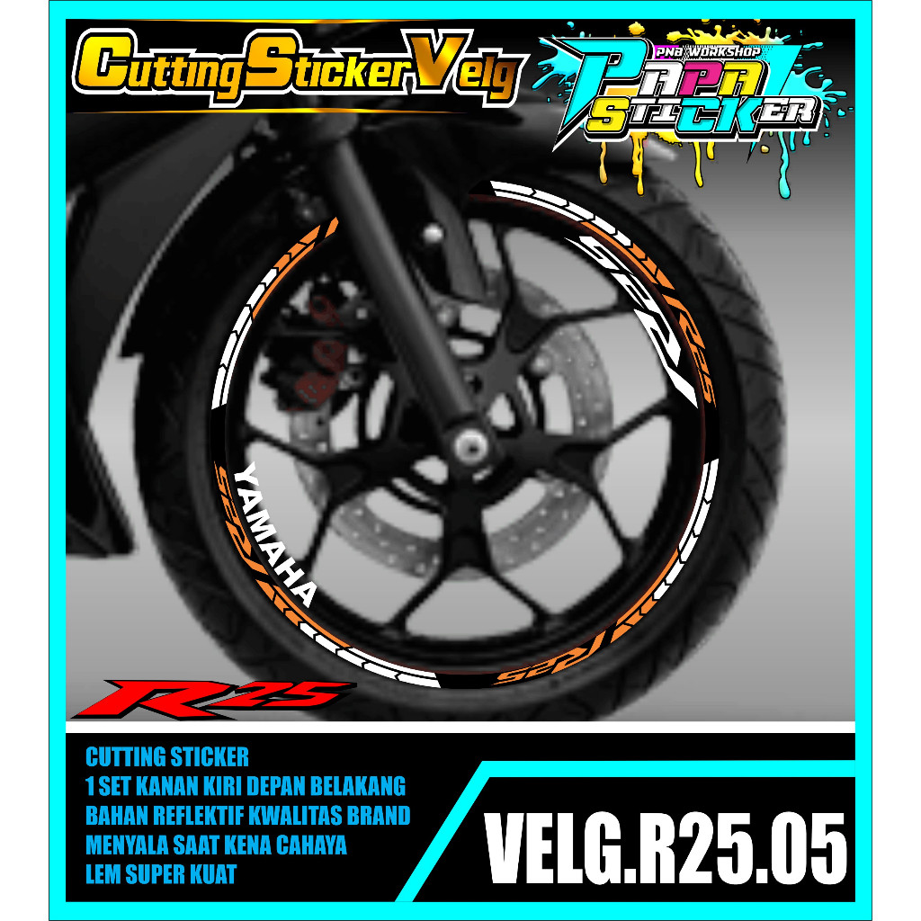 STIKER VELG R25 CUTTING STICKER VELG CUTTING VARIASI R25  LIS BAN/VELG 05