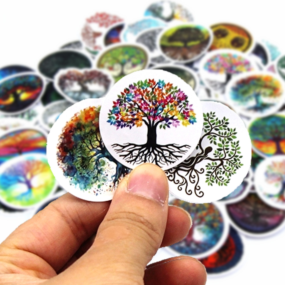 

10/50/100PCS Beautiful Tree of life stickers Memo Stickers for Laptop Car Skateboard Helmet Suitcase Stationery gift For kids