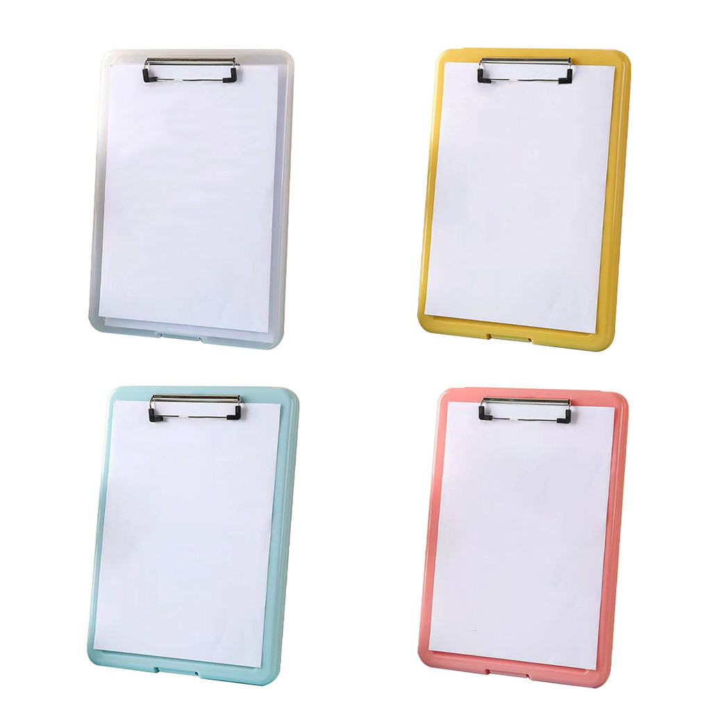 

A4 Plastic Clipboard with File Box Case Document File Folders Clipboard Writing Pad With Storage For Paperwork Nurse Stationery