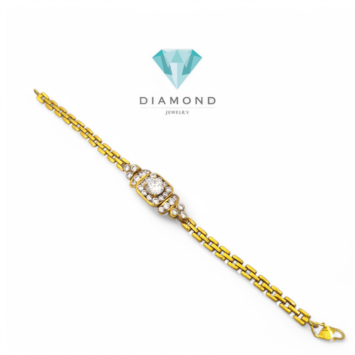 Gelang Emas Model Jam Tangan 23K-Diamond Jewelry-79GMS18WP