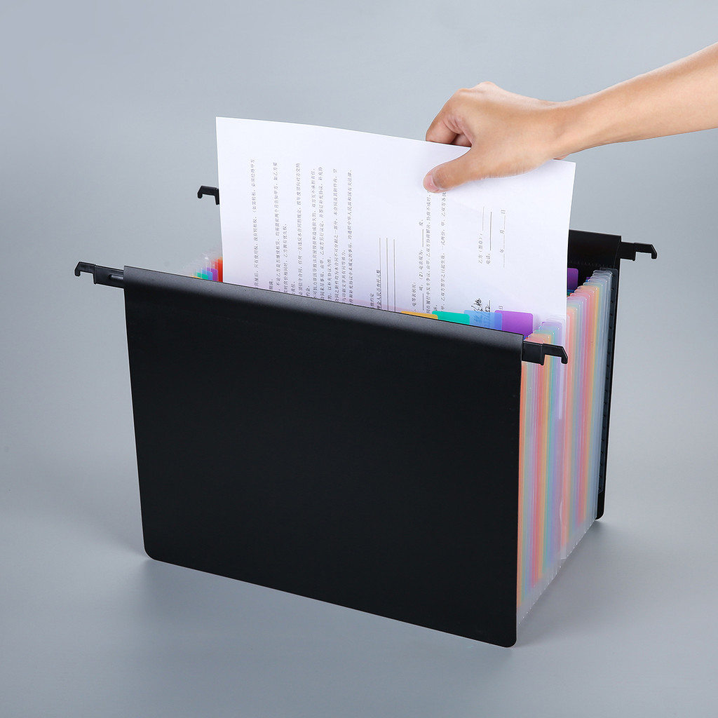 

A4 hanging organ folder with Large capacity multi-layer Plastic Expanding file folder with 13/25 dividers Wallet folder