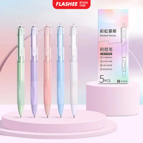 

Set Pulpen Pen Gel Mekanik 5 Pcs Pulpen Rainbow Aesthetic Gel Pen Mekanik Pulpen Tinta Hitam
