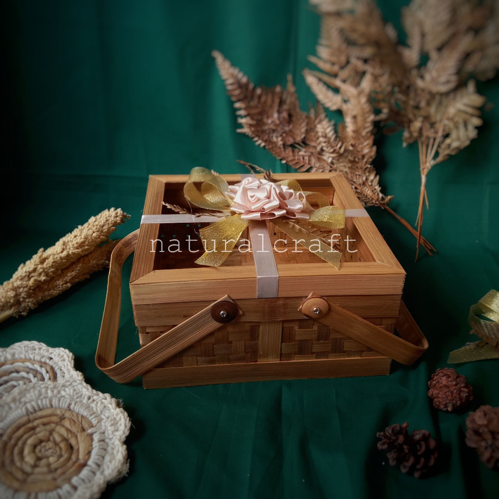 

( R25 ) New product (B175) Rantang Transparan Pita Mawar Griter 25cm, 30cm Exclusive l Wadah Hampers l Parcel l Hadiah l Hantaran l Seserahanl Nikahan l Syukuran l Naturalcraft