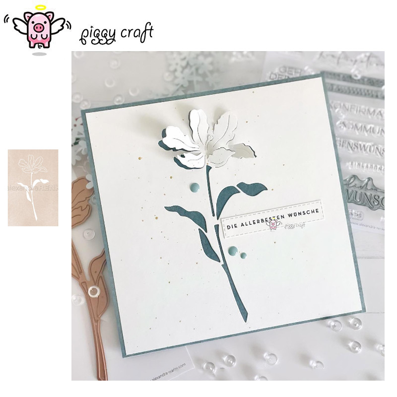

Piggy Craft metal cutting dies cut die mold Flowers background Scrapbook paper craft knife mould blade punch stencils dies